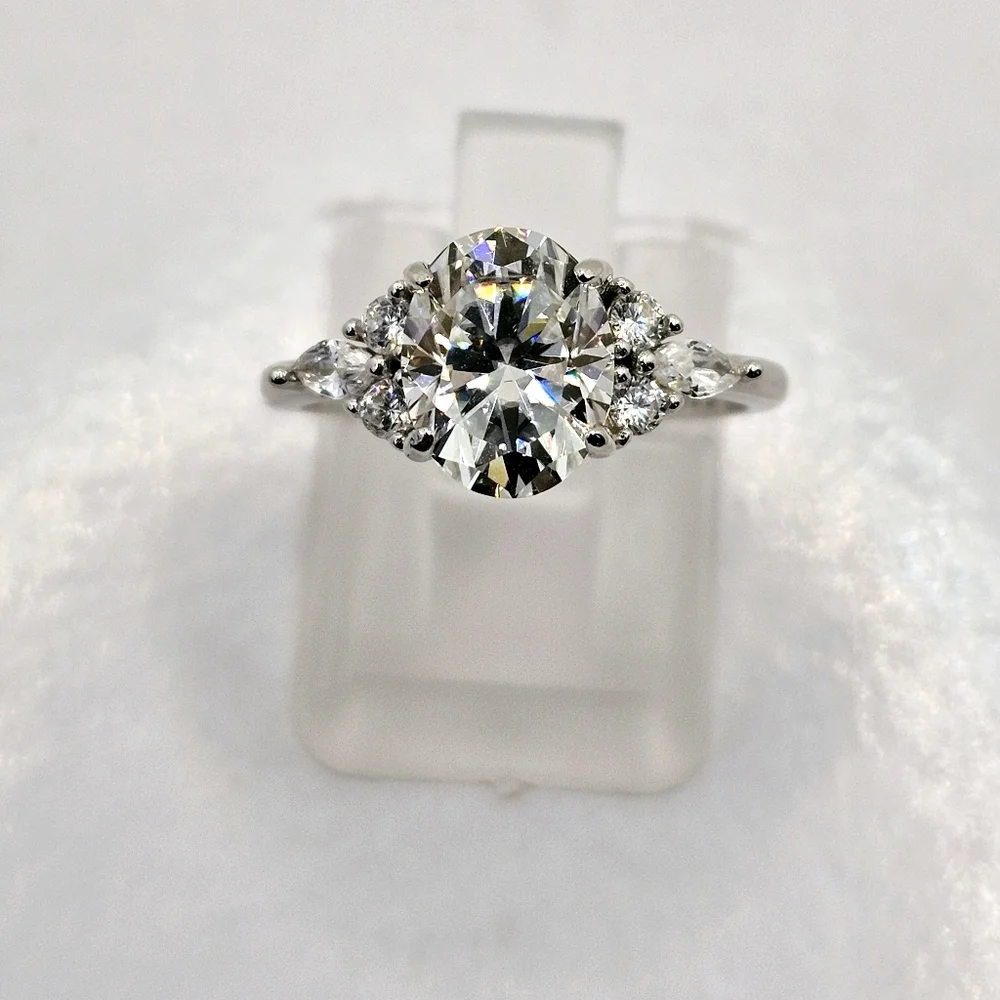 Certified GRA Moissanite Ring 18k Gold over Sterling Silver Sz 6! NEW - Picture 6 of 12